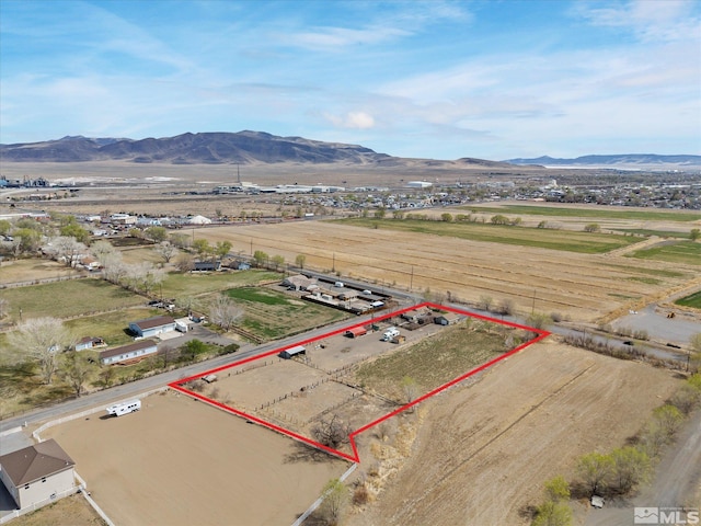 325 Stock Ln, Fernley, NV 89408 - view of rural area featuring property parcel outlined and a mountain backdrop