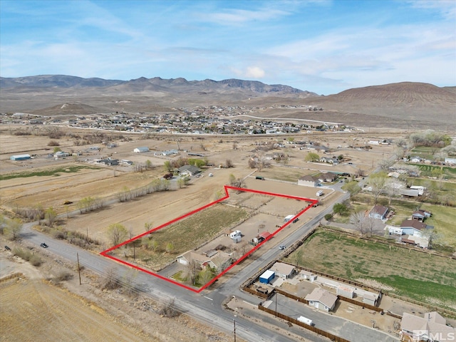 325 Stock Ln, Fernley, NV 89408 - view of rural area with property parcel outlined and a mountain backdrop