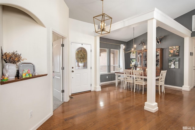 1675 Skyridge Dr, Fallon, NV 89406 - foyer entrance featuring a chandelier, baseboards, and wood finished floors