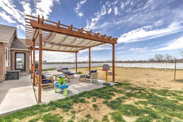 1675 Skyridge Dr, Fallon, NV 89406 - view of patio with a water view and a pergola