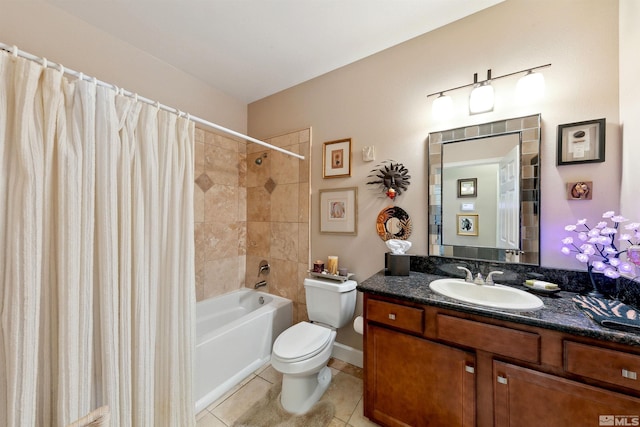 1367 Porter Dr, Minden, NV 89423 - full bath featuring toilet, tile patterned floors, vanity, and shower / bath combo