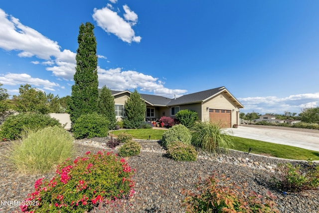 1367 Porter Dr, Minden, NV 89423 - ranch-style home featuring an attached garage, concrete driveway, and a front lawn