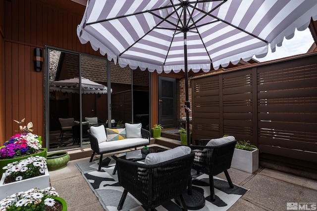 view of patio / terrace with an outdoor hangout area