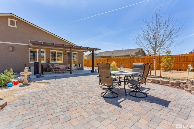 1180 Ferretto Pkwy, Dayton, NV 89403 - view of patio / terrace with outdoor dining area and a fenced backyard