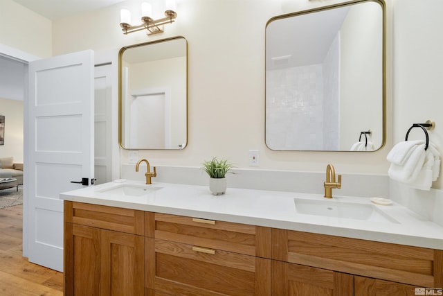 2531 Edgerock Rd, Reno, NV 89519 - bathroom featuring wood finished floors and double vanity
