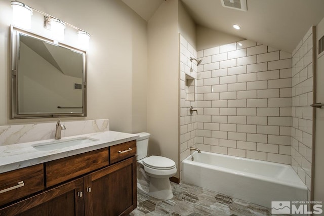 534 Headwaters Way, Carson City, NV 89705 - bathroom with toilet, vanity, bathing tub / shower combination, and recessed lighting