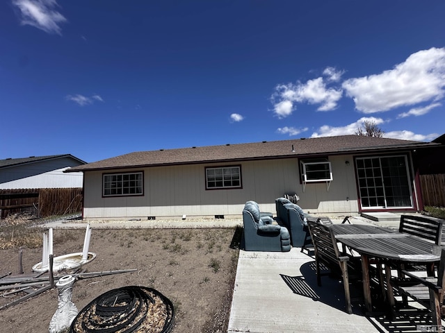 2037 Lonnie Ln, Dayton, NV 89403 - back of house with crawl space, fence, and a patio