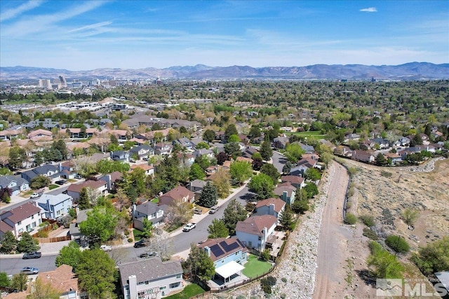 4776 Scenic Hill Cir, Reno, NV 89523 - aerial view of property and surrounding area featuring a mountainous background and nearby suburban area