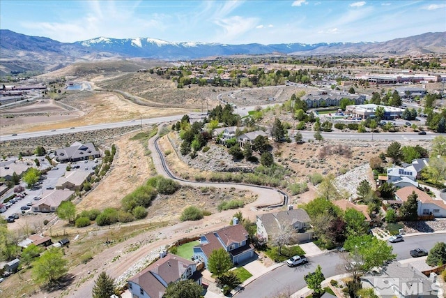 4776 Scenic Hill Cir, Reno, NV 89523 - aerial view of property and surrounding area featuring a mountainous background and nearby suburban area
