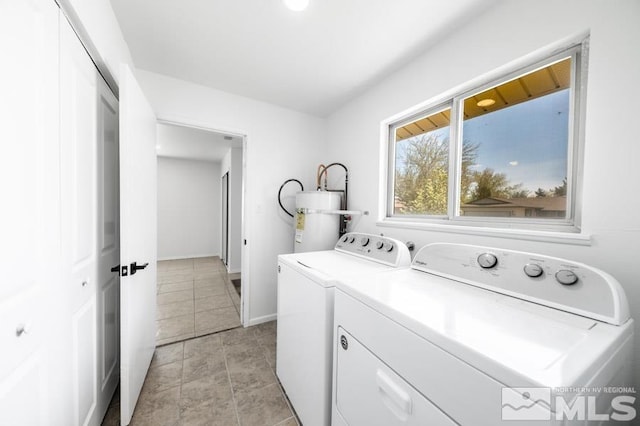 2441 Baxter, Sparks, NV 89431 - laundry room with strapped water heater, washer and clothes dryer, and baseboards