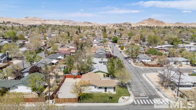2441 Baxter, Sparks, NV 89431 - aerial view of property's location featuring a mountain backdrop and nearby suburban area