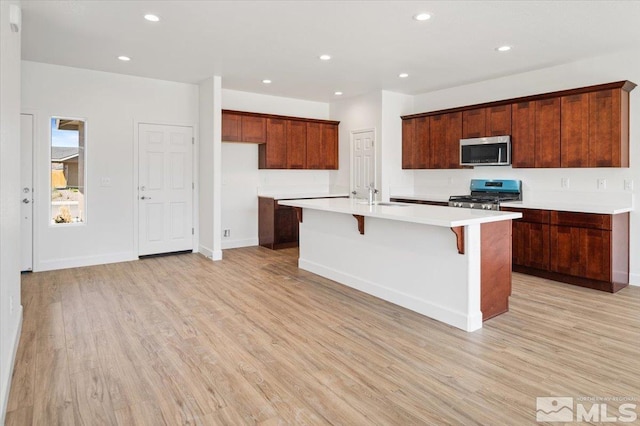 887 Agate, Fernley, NV 89408 - kitchen featuring stainless steel appliances, light wood finished floors, light countertops, a sink, and recessed lighting