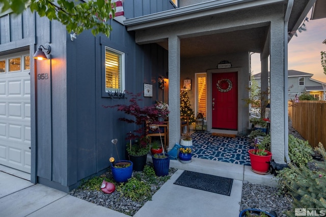958 Marble Hills Cir, Sparks, NV 89436 - property entrance featuring fence, board and batten siding, and a porch