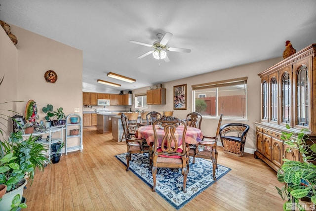 5620 Tassel Dr, Sun Valley, NV 89433 - dining room featuring light wood-style flooring, ceiling fan, and baseboards