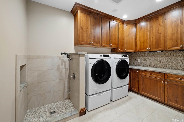 12360 High Vista Dr, Reno, NV 89511 - washroom featuring washer and dryer, light tile patterned flooring, and recessed lighting