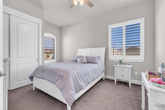 11641 Diamond Stream Dr, Sparks, NV 89441 - bedroom featuring carpet floors, baseboards, and ceiling fan