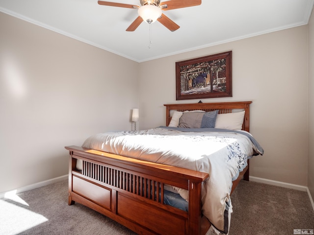 610 Akard Cir, Reno, NV 89503 - carpeted bedroom featuring baseboards, crown molding, and ceiling fan