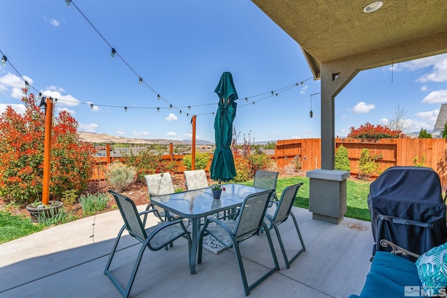 780 Ahwanee Dr, Sparks, NV 89436 - view of patio / terrace featuring outdoor dining space, a fenced backyard, and grilling area