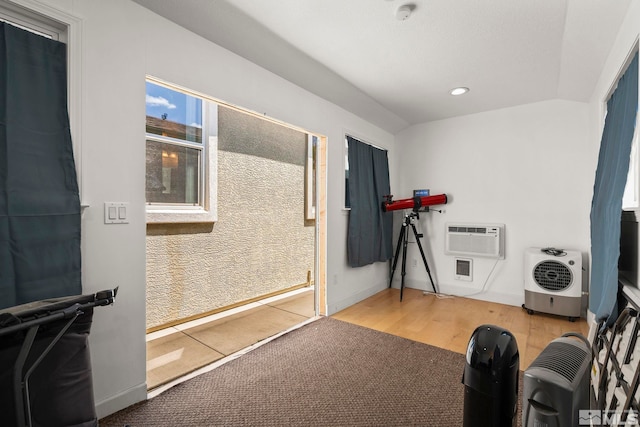 780 Ahwanee Dr, Sparks, NV 89436 - workout room with a wall mounted air conditioner, recessed lighting, heating unit, and wood finished floors