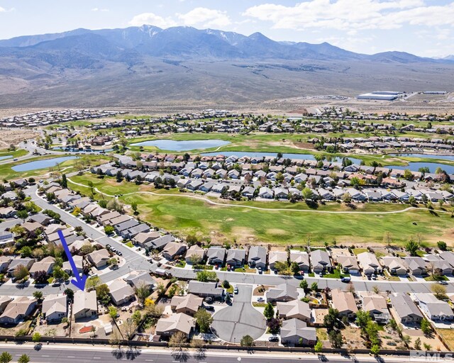 326 Torrey Pines Dr, Dayton, NV 89403 - aerial perspective of suburban area with a water and mountain view and a golf club