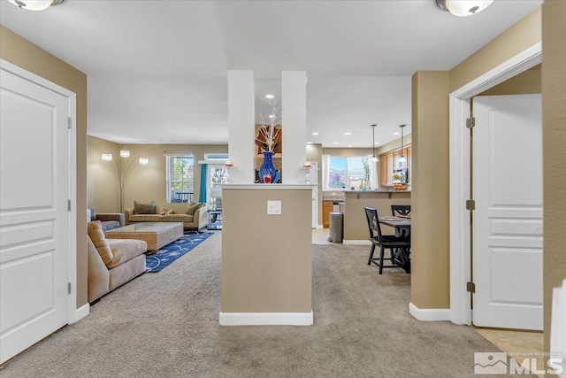 4889 Bougainvillea Cir, Sparks, NV 89436 - kitchen featuring carpet flooring, baseboards, and recessed lighting