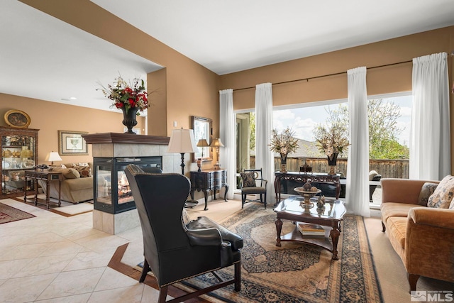 2370 Hickory Hl, Reno, NV 89523 - living area with a fireplace and light tile patterned floors