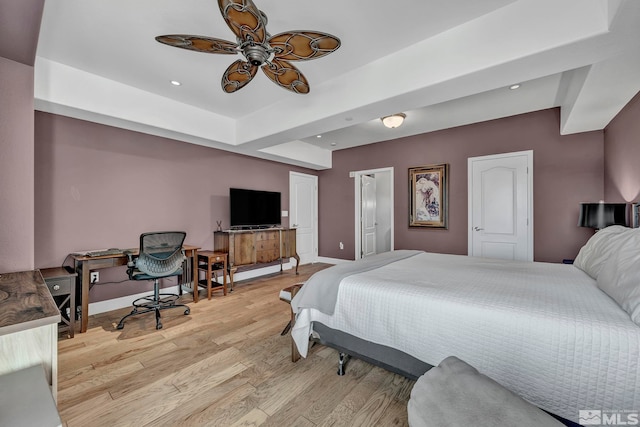 200 W 2nd St Unit 1202, Reno, NV 89501 - bedroom with light wood finished floors, baseboards, recessed lighting, and an office area