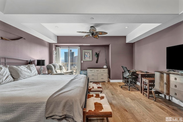 200 W 2nd St Unit 1202, Reno, NV 89501 - bedroom with access to outside, light wood finished floors, and baseboards