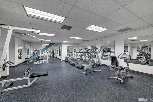200 W 2nd St Unit 1202, Reno, NV 89501 - gym with a drop ceiling and baseboards