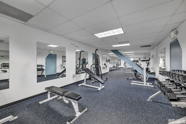 200 W 2nd St Unit 1202, Reno, NV 89501 - gym with a paneled ceiling and baseboards