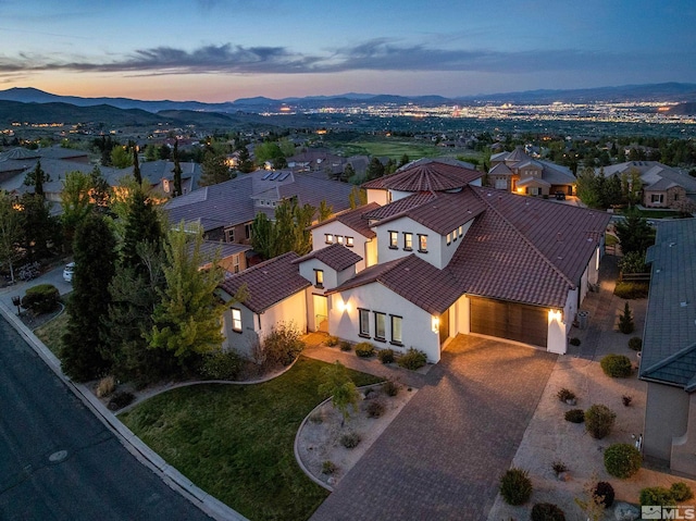 10198 Via Como, Reno, NV 89511 - aerial view at dusk of a mountain view and a residential view