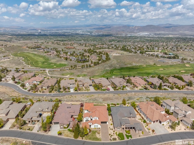 10198 Via Como, Reno, NV 89511 - aerial view of property's location featuring nearby suburban area, a golf course, and a mountain backdrop