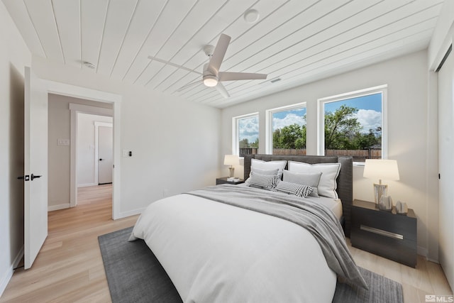 983 Melba Dr, Reno, NV 89503 - bedroom featuring light wood-type flooring, baseboards, ceiling fan, and wood ceiling