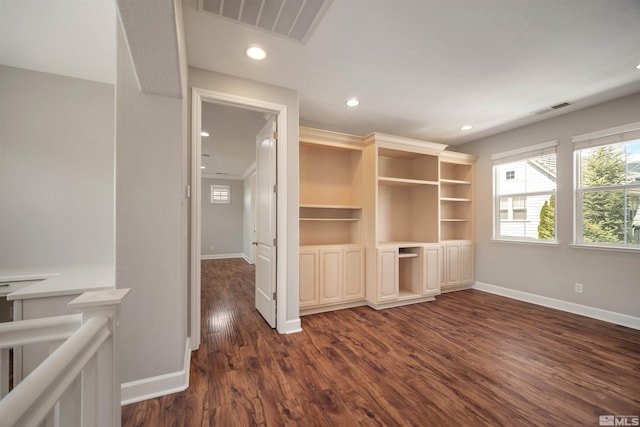 7609 Stone Bluff Way, Reno, NV 89523 - unfurnished living room with baseboards, recessed lighting, and dark wood-type flooring