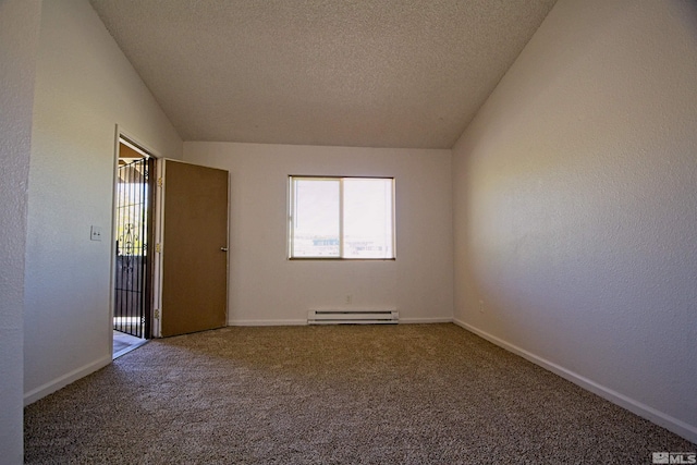 2375 Tripp Dr # 10, Reno, NV 89512 - carpeted empty room featuring a baseboard heating unit, plenty of natural light, a textured ceiling, and baseboards