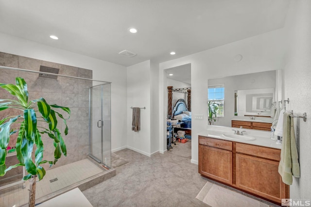 7836 Tarkio Ct, Sparks, NV 89436 - full bath with a shower stall, recessed lighting, vanity, and baseboards