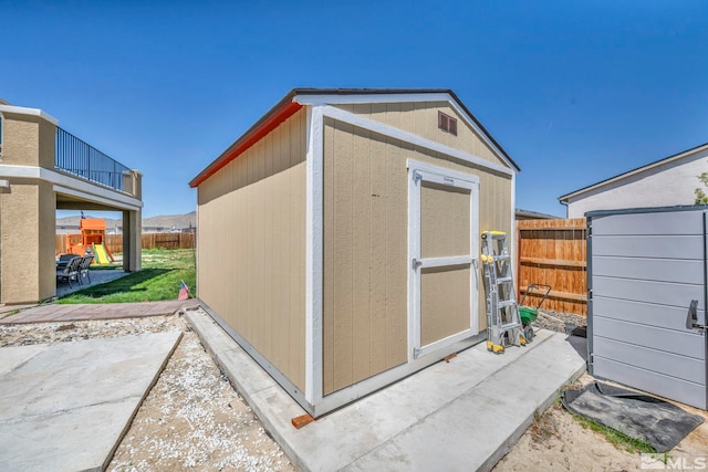 7836 Tarkio Ct, Sparks, NV 89436 - view of shed with a fenced backyard