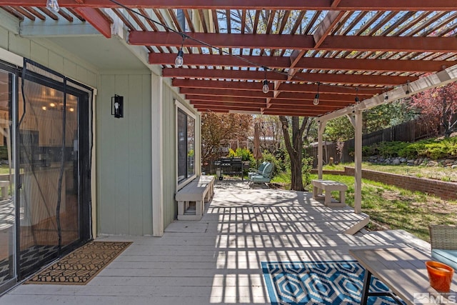 5276 Simons Dr, Reno, NV 89523 - wooden terrace featuring fence and a pergola