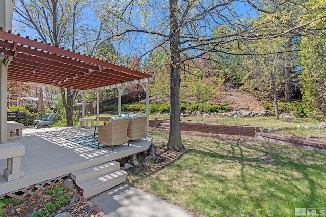 5276 Simons Dr, Reno, NV 89523 - view of yard with a pergola and a deck