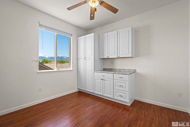 10655 Birch Point Ct, Reno, NV 89521 - interior space featuring baseboards, dark wood-type flooring, and a ceiling fan