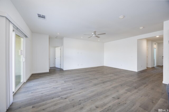 268 Corral Dr, Dayton, NV 89403 - empty room featuring recessed lighting, ceiling fan, wood finished floors, and baseboards