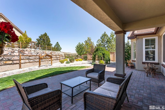 view of patio / terrace with a fenced backyard
