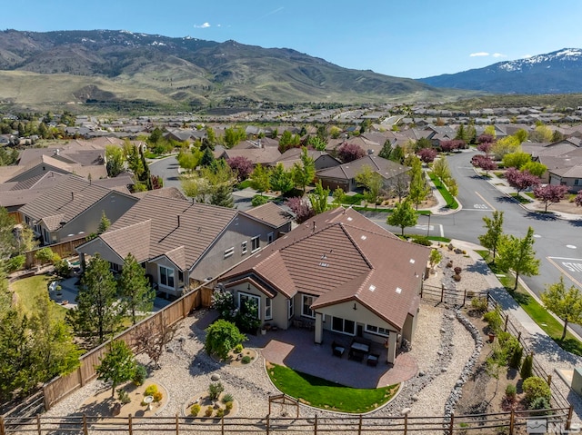 aerial perspective of suburban area featuring mountains