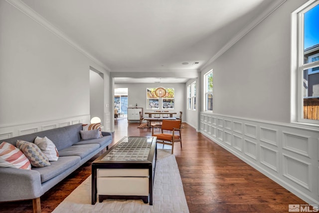 5132 Ironstone Cir, Sparks, NV 89436 - living area featuring ornamental molding and hardwood / wood-style floors