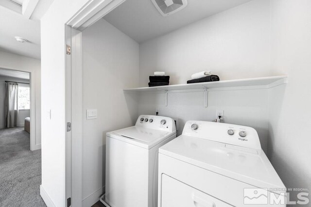 1616 Prancer St Lot # 40, Reno, NV 89523 - laundry room featuring separate washer and dryer and light colored carpet