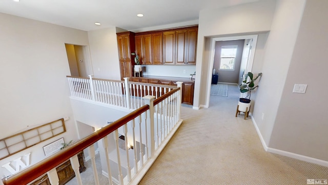 1304 Lambrusca Dr, Sparks, NV 89436 - hall with light carpet, recessed lighting, and baseboards