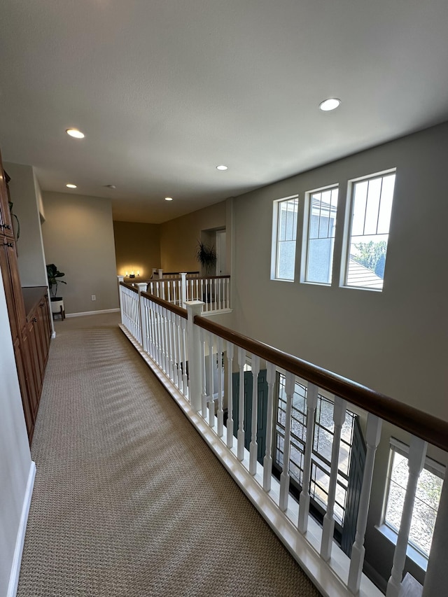 1304 Lambrusca Dr, Sparks, NV 89436 - hallway featuring carpet flooring, healthy amount of natural light, recessed lighting, and baseboards