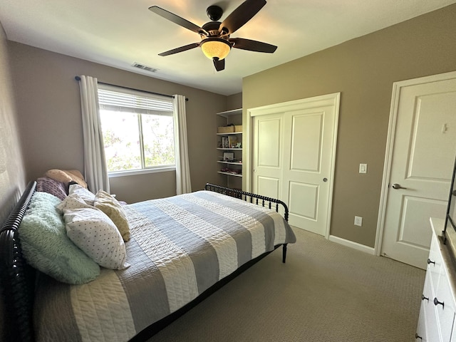 1304 Lambrusca Dr, Sparks, NV 89436 - bedroom featuring carpet floors, a closet, baseboards, and ceiling fan