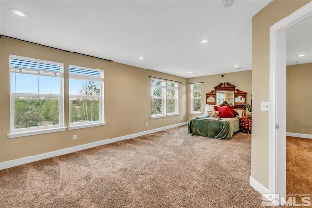 212 Foothill Meadows Ct, Genoa, NV 89411 - bedroom with carpet, baseboards, and recessed lighting