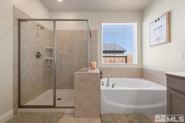 101 Cloud Berry Ct, Sparks, NV 89441 - full bathroom featuring a shower stall, a garden tub, and vanity